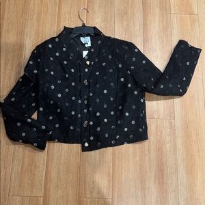 Elegant Black Polka Dot Blazer